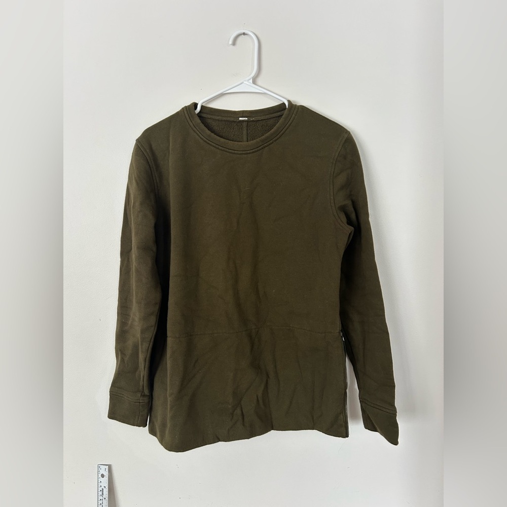 Lululemon Side Zip Sweatshirt Olive Green Size 10